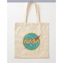 Giftora Nasa Tasarımlı Ham Bez Omuz Çantası