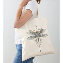 Giftora Yusufçuk Baskılı Ham Bez Omuz Çantası