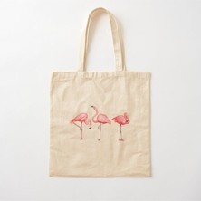 Giftora Flamingo Temalı Baskılı Ham Omuz