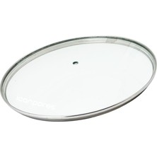 Akat Tencere Ile Uyumlu Sahan Tava Cam Kapağı Kapak 40 cm Tutma Tepesiz