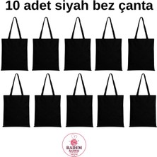Giftora Siyah Bez Çanta 10 Adet