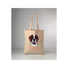Giftora Hayvanlarımız St. Bernard Baskılı Ham Bez Omuz Çantası 35X40 cm