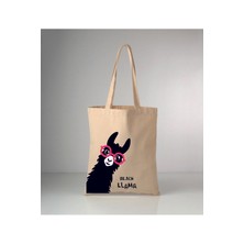 Giftora Hayvanlarımız Lama Baskılı Ham Bez Omuz Çantası 35X40 cm