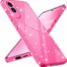 Alstrap Samsung Galaxy A07 Uyumlu Simli Şeffaf Kılıf Sert Darbe Korumalı Sararmaz Ince Silikon Kapak