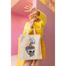 Giftora Kafatası Baskılı Bez Çanta