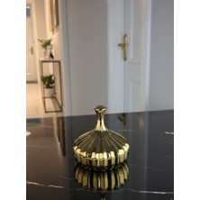 Rova Tr Lüks Dekoratif Kapaklı Cam Şekerlik – Çok Amaçlı Ev Aksesuarı