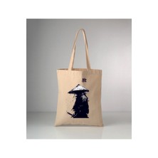 Giftora Samurai Baskılı Ham Bez Omuz Çantası