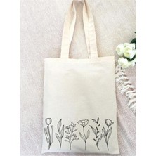 Giftora Çiçek Şöleni Tasarımlı Ham Bez Omuz