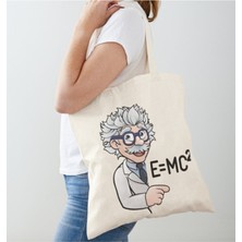 Giftora Albert Einstein Baskılı Ham Bez Omuz