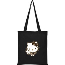 Giftora Leopar Hello Kitty Ham Siyah Bez Çanta