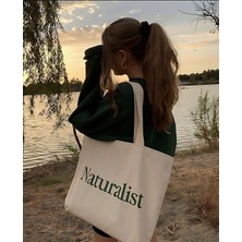 Giftora Naturalist Baskılı Körüklü Kanvas Çanta