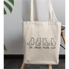 Giftora Kediler Tasarımlı Ham Bez Omuz Çanta