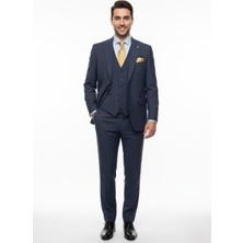 Presto Erkek Slimfit 6 Drop Yelekli Takım Elbise Lacivert 794-200
