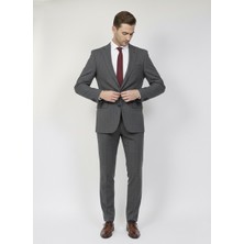 Presto Erkek Klasik Ekose Takım Elbise 6 Drop Gri 667-090