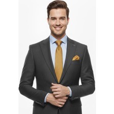 Presto Erkek Slimfit Çizgili Yün Takım Elbise 6 Drop Lacivert  2127-200