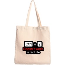 Giftora Ctrl+Z Baskılı Kanvas Bez Çanta