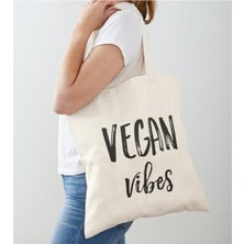 Giftora Vegan Vibes Tasarımlı Ham Bez Omuz