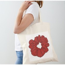 Giftora Kırmızı Toka Baskılı Ham Bez Omuz