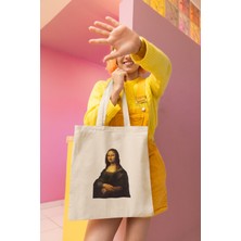 Giftora Mona Lisa Baskılı Bez Çanta