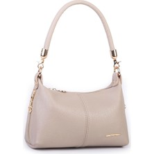 Nas Bag Kadın Mini Omuz ve Çapraz Çanta Örgülü Askılı - Kum Victoria