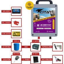 Çita - 50 Dönüm Için Güneş Panelli ve Akülü Hazır Elektrikli Çit Makinesi Seti