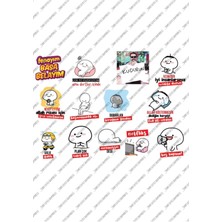 One Little Happiness Komik Quby Pentol Temalı Telefon Laptop Notebook Tablet Sticker Seti 13 Adet