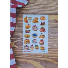 One Little Happiness Desserts Temalı Vintage Journal Sticker Seti / Bullet Journal Scrapbook Kolaj Için Uygun