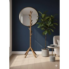 Mavera Sanat 58 Mavera Sanat Ahşap Ayaklı Askılık Portmanto Modern Elbise Askısı Konfeksiyon 175 cm Naturel Ceviz