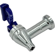 Akat Semaver Ile Uyumlu Musluk Göstergesiz, Içten Dişli, Basmalı, Demir, Mavi Saplı, Kayalar Kazan ve Çaycı Musluğu 7,5cm