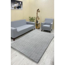 Baklava Model Welsoft Halı Örtüsü Açık Gri Renk - 160 x 230