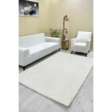 Gül Model Welsoft Halı Örtüsü Krem Renk - 160 x 230