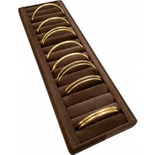 Megass Dekor Süet Kaplama Kahve Renk Sosisli 34/11 cm Bileklik Kelepçe Tablası