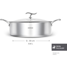 Karaca Plasma Steel 316+ 3Ply Çelik Karnıyarık Tencere 30 cm Yapışmaz ve Kolay Temizlik Özelliği