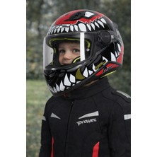 Ls2 Kıd Punk Gri-Kırmızı Çocuk Kask