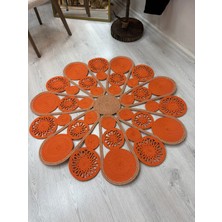 MaVaux Elora Doğal Hasır Jüt Kilim El Dokuması Özel Tasarım Salon Yatak Odası Koridor Kullanıma Uygun