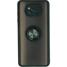 Magicool Xiaomi Pocophone X3 Kılıf Montreal Yüzüklü Silikon Kapak - Yeşil