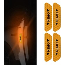 Lokiboo Araba Kapı Açık Uyarı Reflektörü Etiket Sticker 4'lü 9.5x2.5cm Sarı