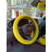 Lokiboo Yumuşak Tüylü Peluş Direksiyon Kılıfı Sarı