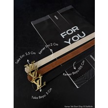 Fiori Yazı Tokalı Ince Kadın Kemeri, Ceket Kemeri, Gömlek Kemeri, Elbise Kemeri