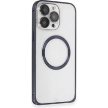 Magicool Joko Iphone 15 Pro Kılıf Metal Bumper Magneticsafe Kapak - Lacivert