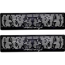 Lokiboo Türkiye Yazılı Plastik Plakalık Plaka Altlığı Çıtalı 2'li Beyaz