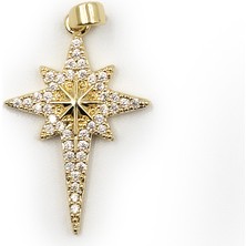 Sose Moda Kuzey Yıldızı Model Zirkon Taşlı Xuping Kararmaz Kolye Ucu - Gold