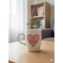 Palto Tasarım Safe Love Krem Oval Kupa - Hediyelik Kupa Fincan Mug