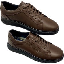 Sula Erkek Bağcıklı Ayakkabı  Iç ve Dış Yüzey Deri Dikişli Kauçuk TABAN-104-KAHVE-