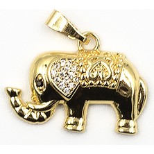 Sose Moda Gold Zirkon Taşlı Fil Model Kolye Ucu Kararmaz Şıklık ve Zarafet Sunar