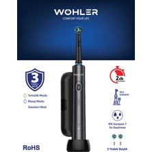 Wohler Değiştirilebilir Başlıklı Şarj Edilebilir Elektrikli Diş Fırçası - Siyah