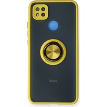 Magicool Xiaomi Redmi 9c Kılıf Montreal Yüzüklü Silikon Kapak - Sarı