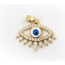 Sose Moda Göz Model Taşlı Kolye Ucu Gold – 14K Renk, Zirkon, Alerji Karşıtı