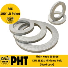 Platin Hırdavat Dın 25201 Kilitleme Pulu (Nord-Lock) M6 ( 100 Adet ) 252016