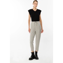 On Triko Önü Pileli Beli Lastikli Pantolon 44167